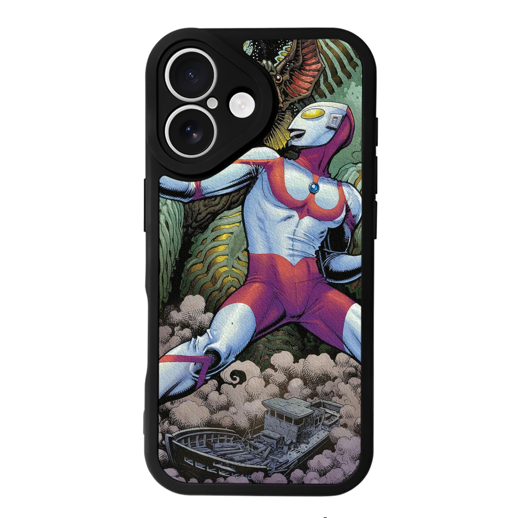（画像用） ウルトラマン Ultraman 【iPhone 16シリーズ対応】シリコンスマホケース（レザー調） 材質：シリコン